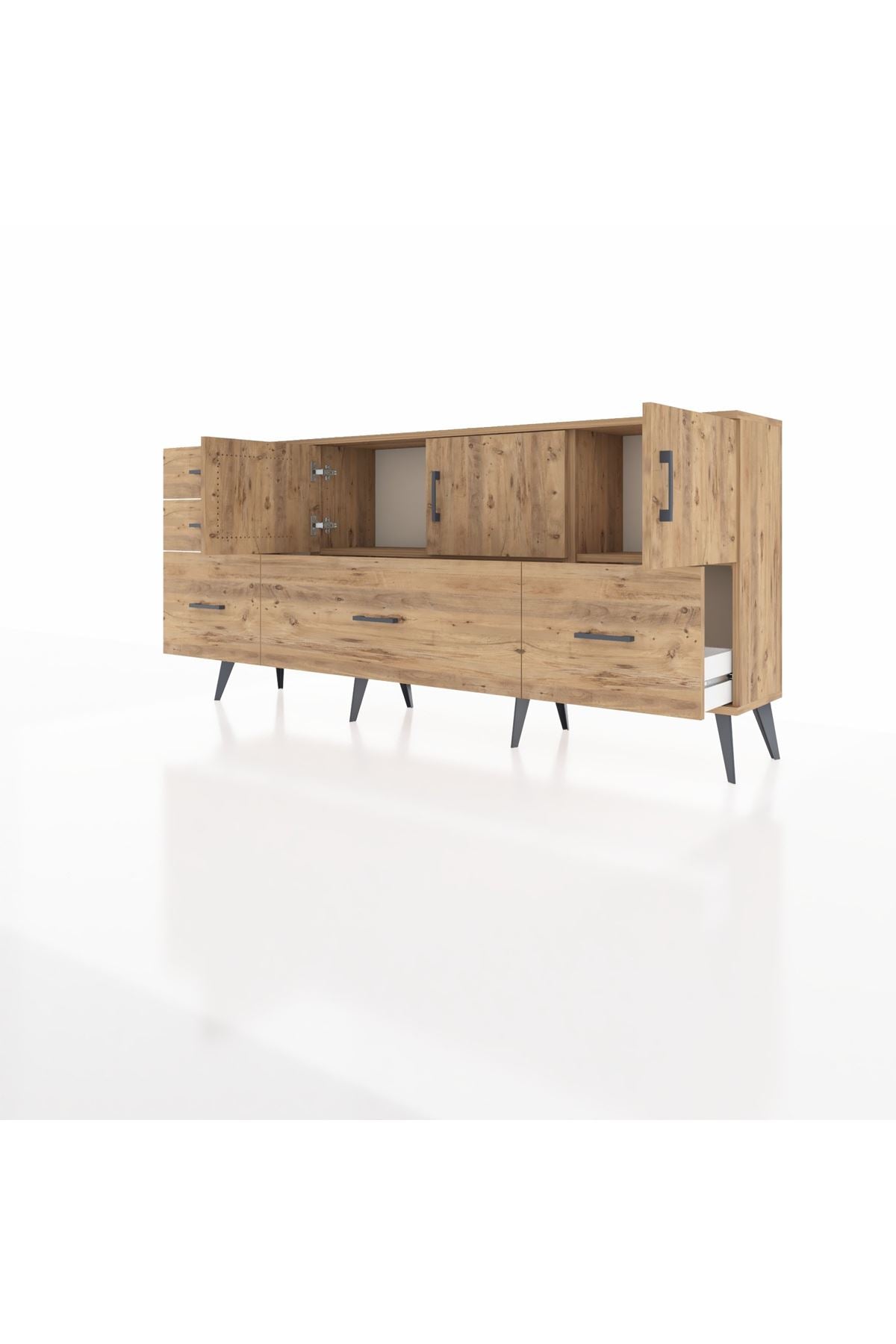 Arges Konsol 2 Raflı 5 Çekmeceli 3 Kapaklı 176x30x83 - S148M030V21A