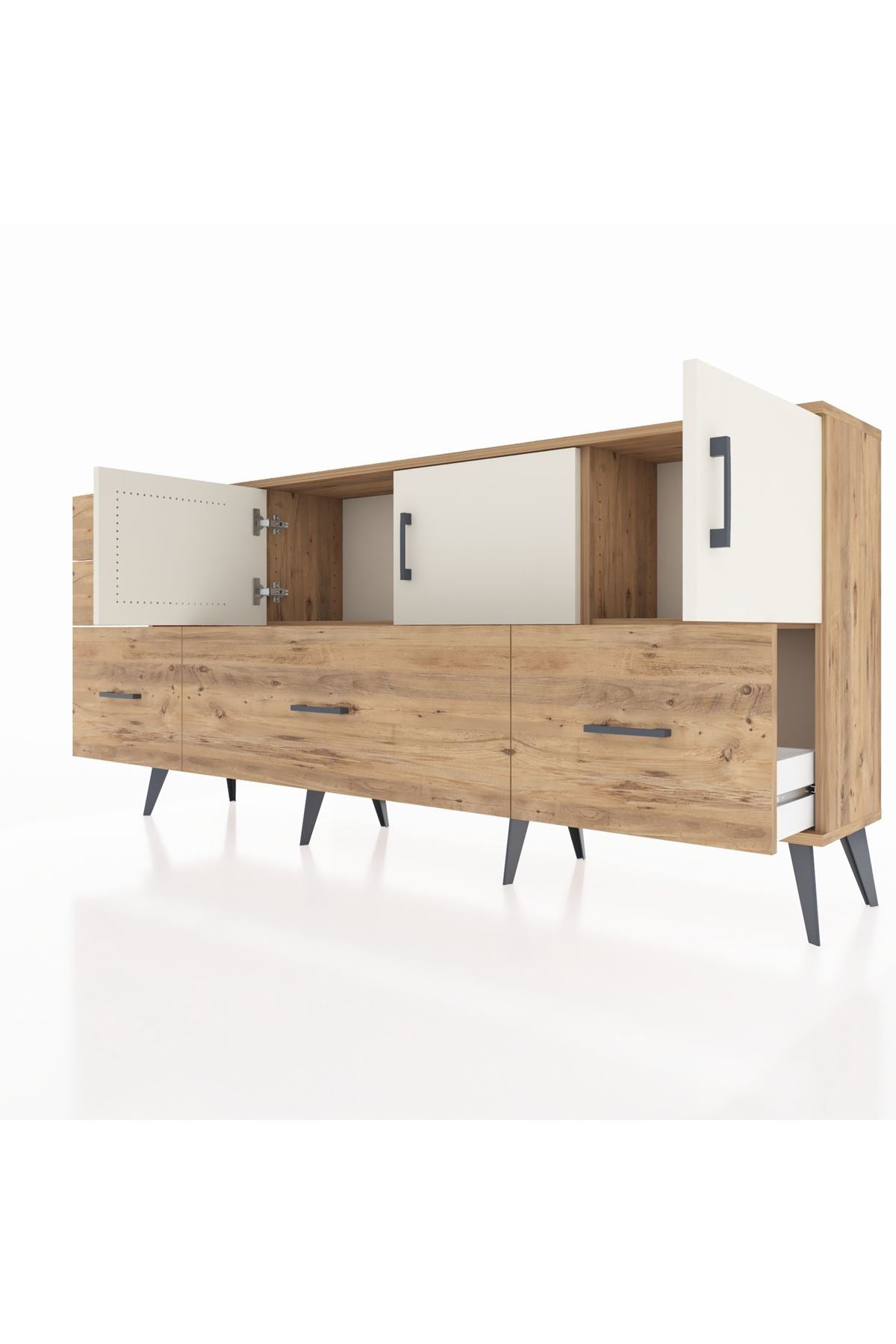 Arges Konsol 2 Raflı 5 Çekmeceli 3 Kapaklı 176x30x83 - S148M030V24A