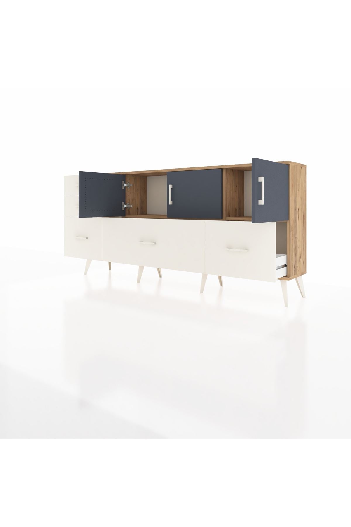 Arges Konsol 2 Raflı 5 Çekmeceli 3 Kapaklı 176x30x83 - S148M030V25A