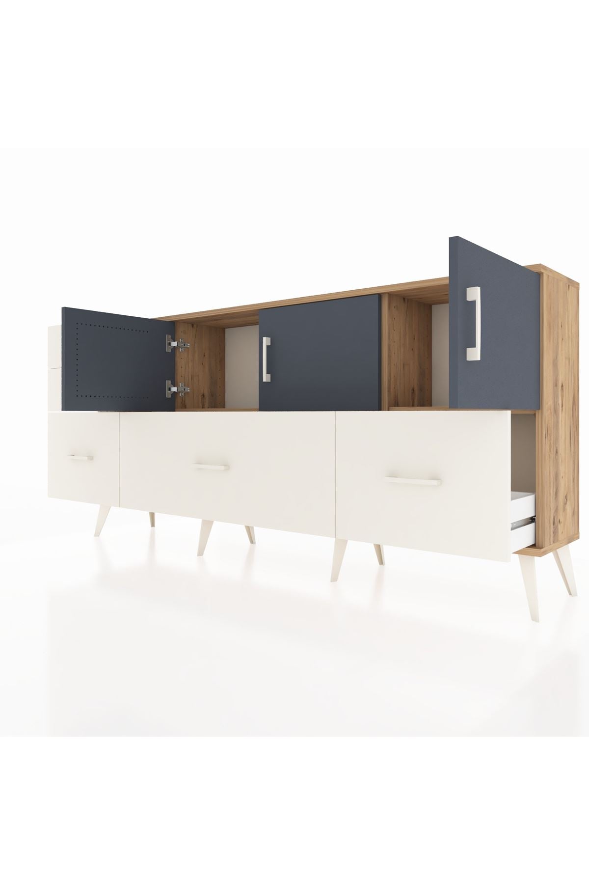 Arges Konsol 2 Raflı 5 Çekmeceli 3 Kapaklı 176x30x83 - S148M030V25A