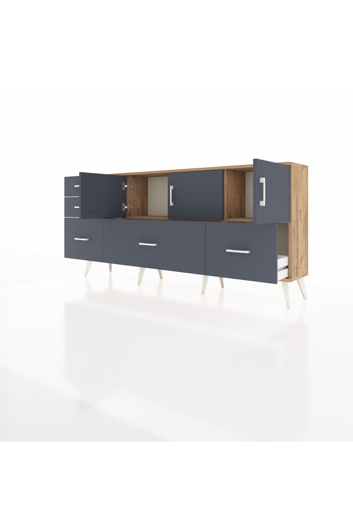 Arges Konsol 2 Raflı 5 Çekmeceli 3 Kapaklı 176x30x83 - S148M030V26A