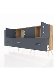 Arges Konsol 2 Raflı 5 Çekmeceli 3 Kapaklı 176x30x83 - S148M030V26A