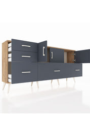 Arges Konsol 2 Raflı 5 Çekmeceli 3 Kapaklı 176x30x83 - S148M030V26A