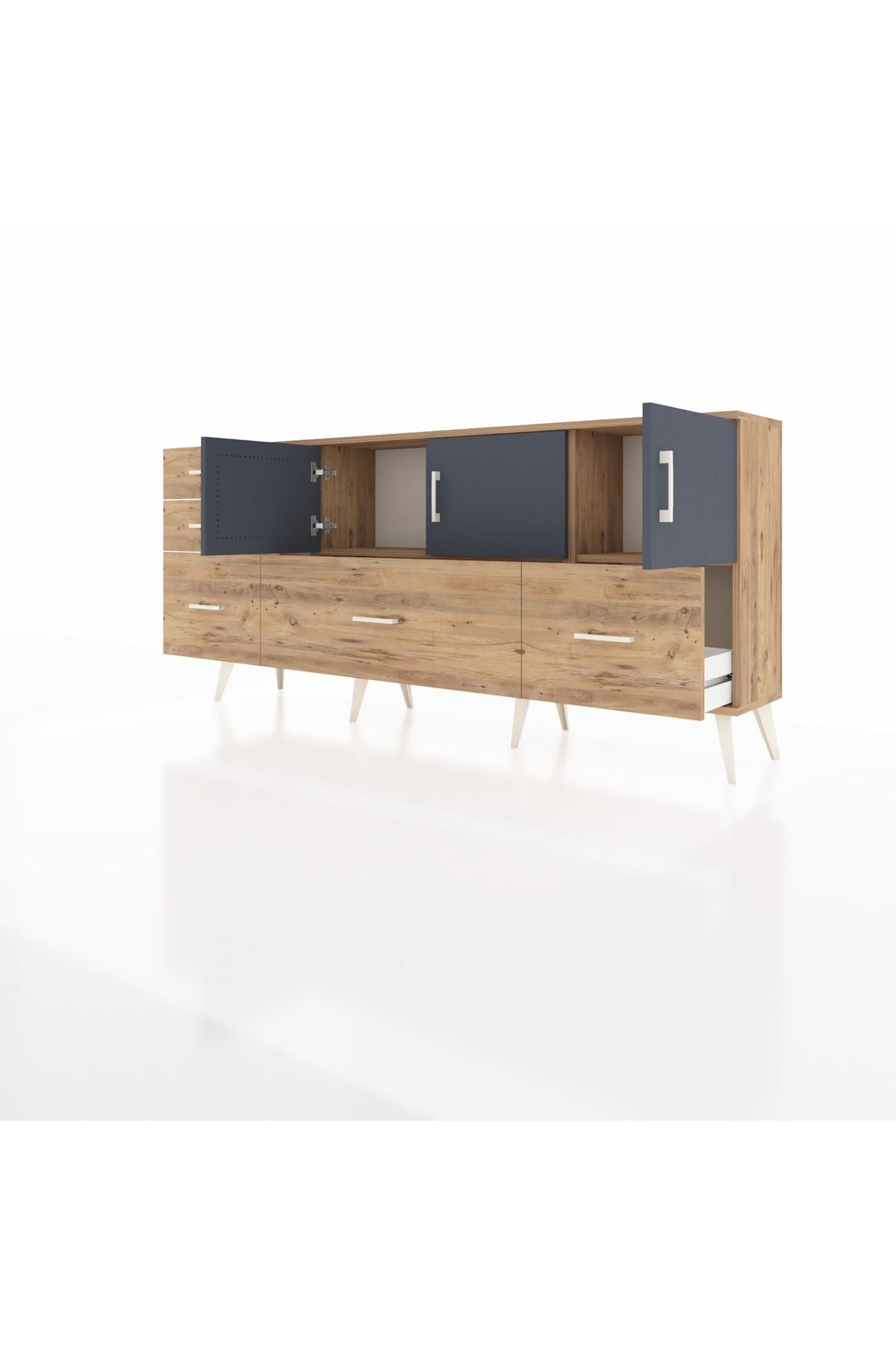 Arges Konsol 2 Raflı 5 Çekmeceli 3 Kapaklı 176x30x83 - S148M030V27A