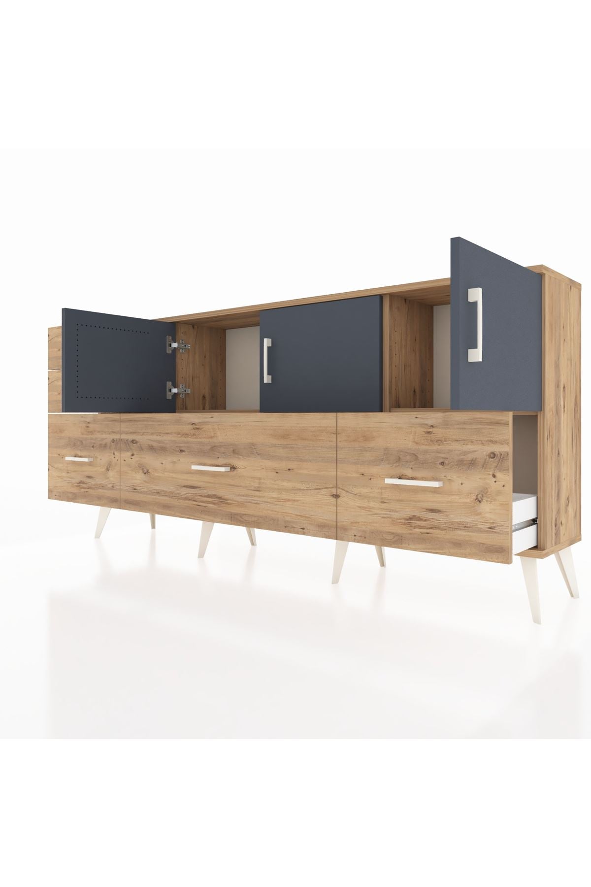 Arges Konsol 2 Raflı 5 Çekmeceli 3 Kapaklı 176x30x83 - S148M030V27A