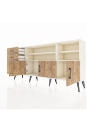 Arges Konsol 4 Raflı 3 Çekmeceli 3 Kapaklı 176x30x83 - S148M031V03A