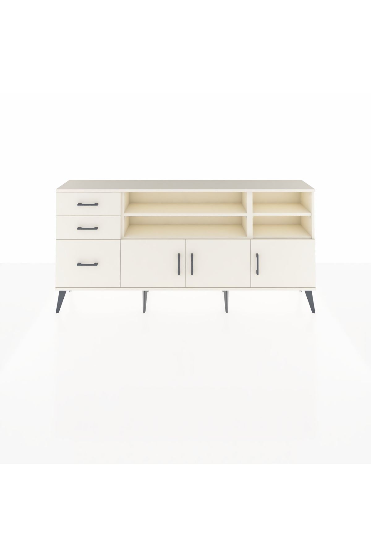 Arges Konsol 4 Raflı 3 Çekmeceli 3 Kapaklı 176x30x83 - S148M031V04A