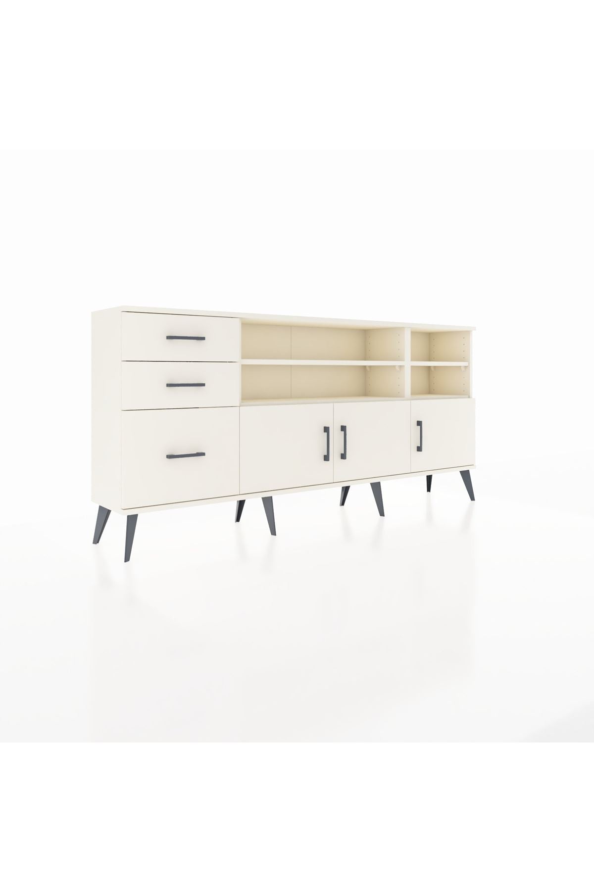 Arges Konsol 4 Raflı 3 Çekmeceli 3 Kapaklı 176x30x83 - S148M031V04A