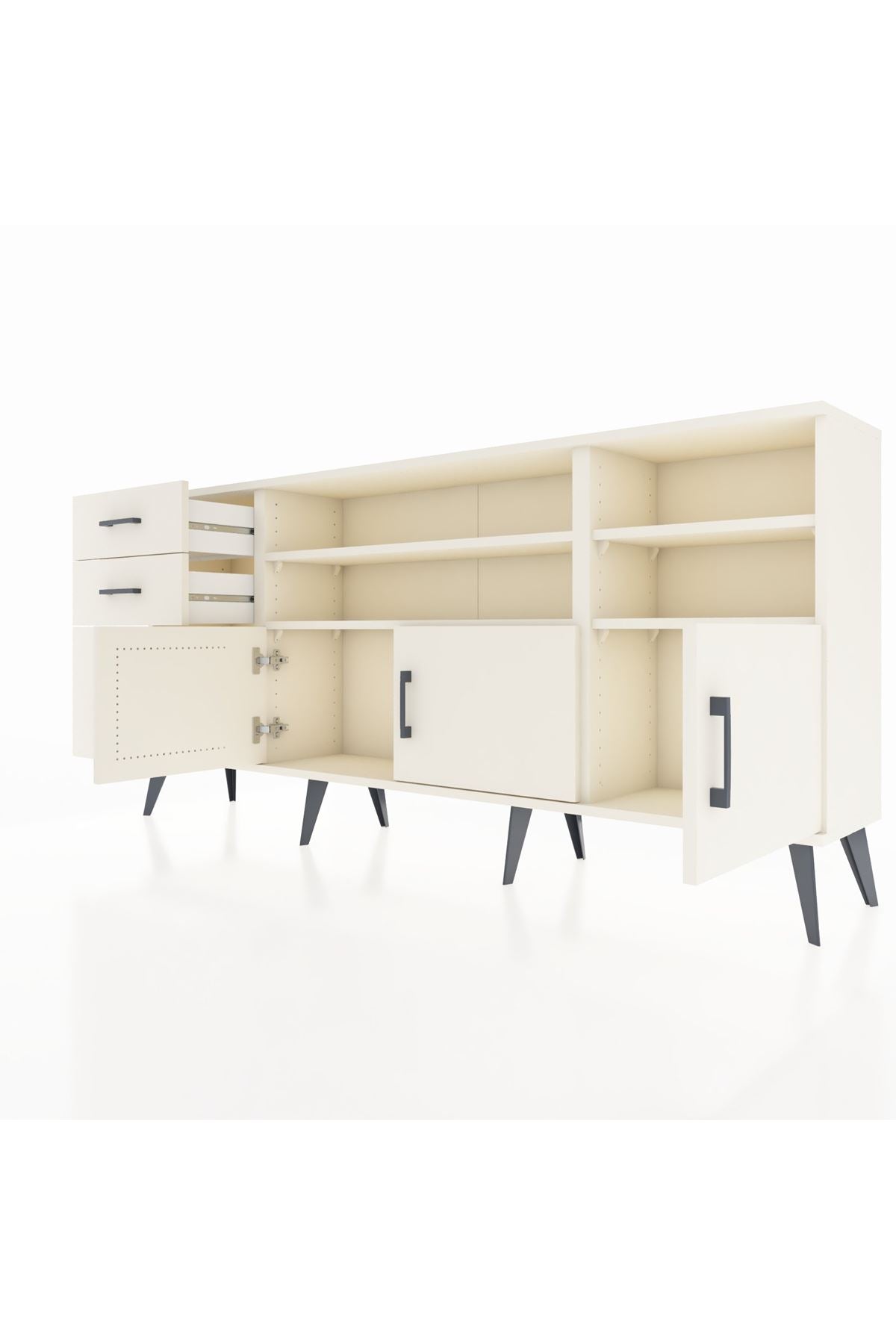 Arges Konsol 4 Raflı 3 Çekmeceli 3 Kapaklı 176x30x83 - S148M031V04A