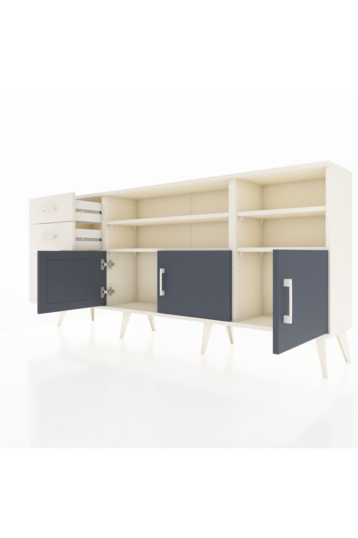 Arges Konsol 4 Raflı 3 Çekmeceli 3 Kapaklı 176x30x83 - S148M031V07A