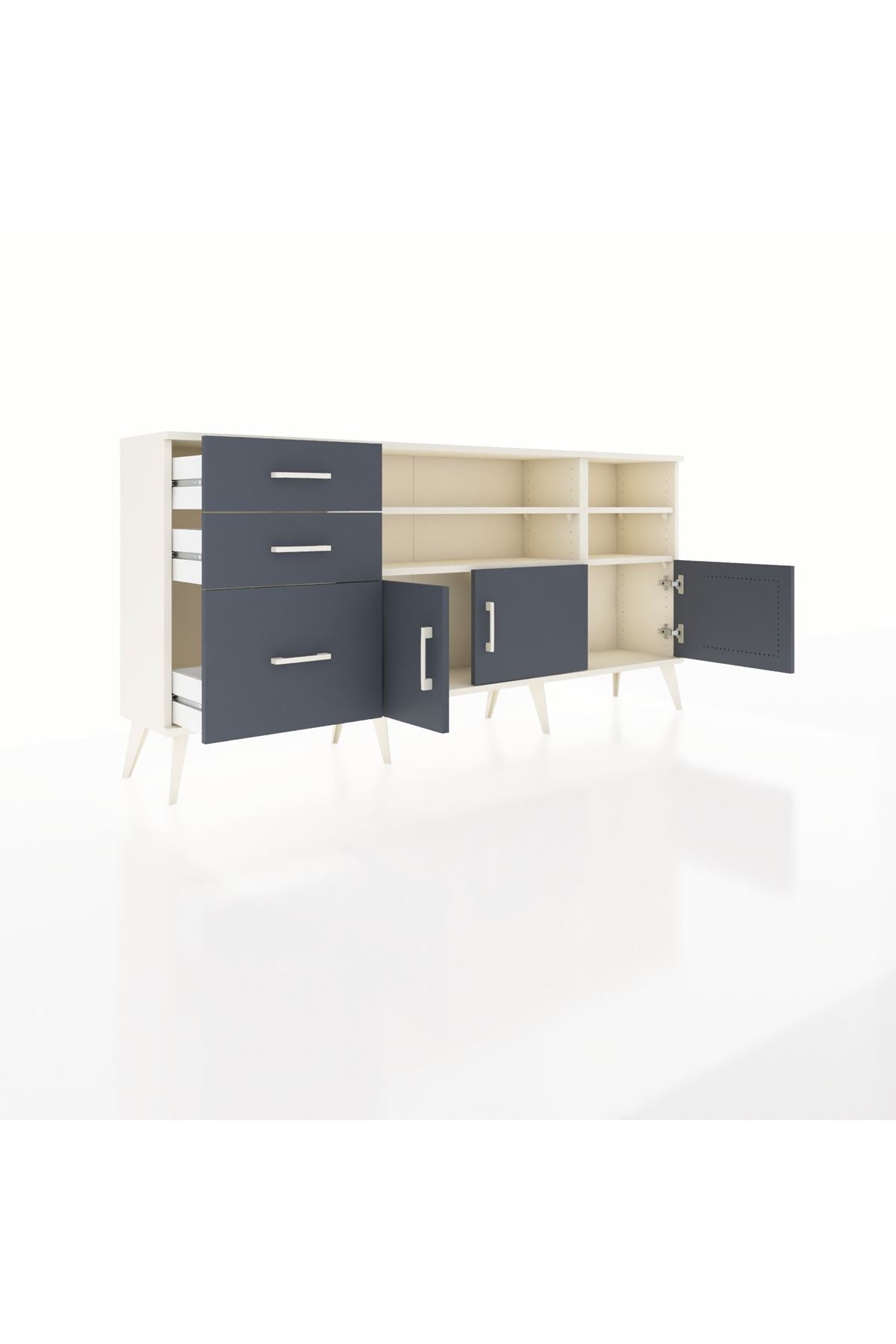 Arges Konsol 4 Raflı 3 Çekmeceli 3 Kapaklı 176x30x83 - S148M031V08A
