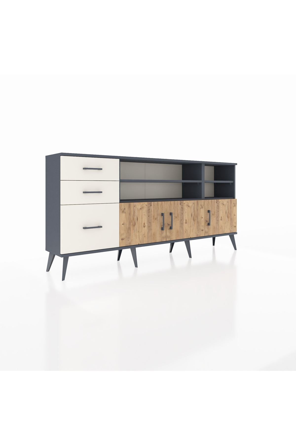 Arges Konsol 4 Raflı 3 Çekmeceli 3 Kapaklı 176x30x83 - S148M031V10A