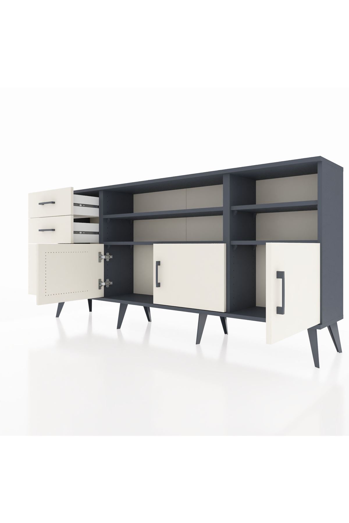 Arges Konsol 4 Raflı 3 Çekmeceli 3 Kapaklı 176x30x83 - S148M031V13A