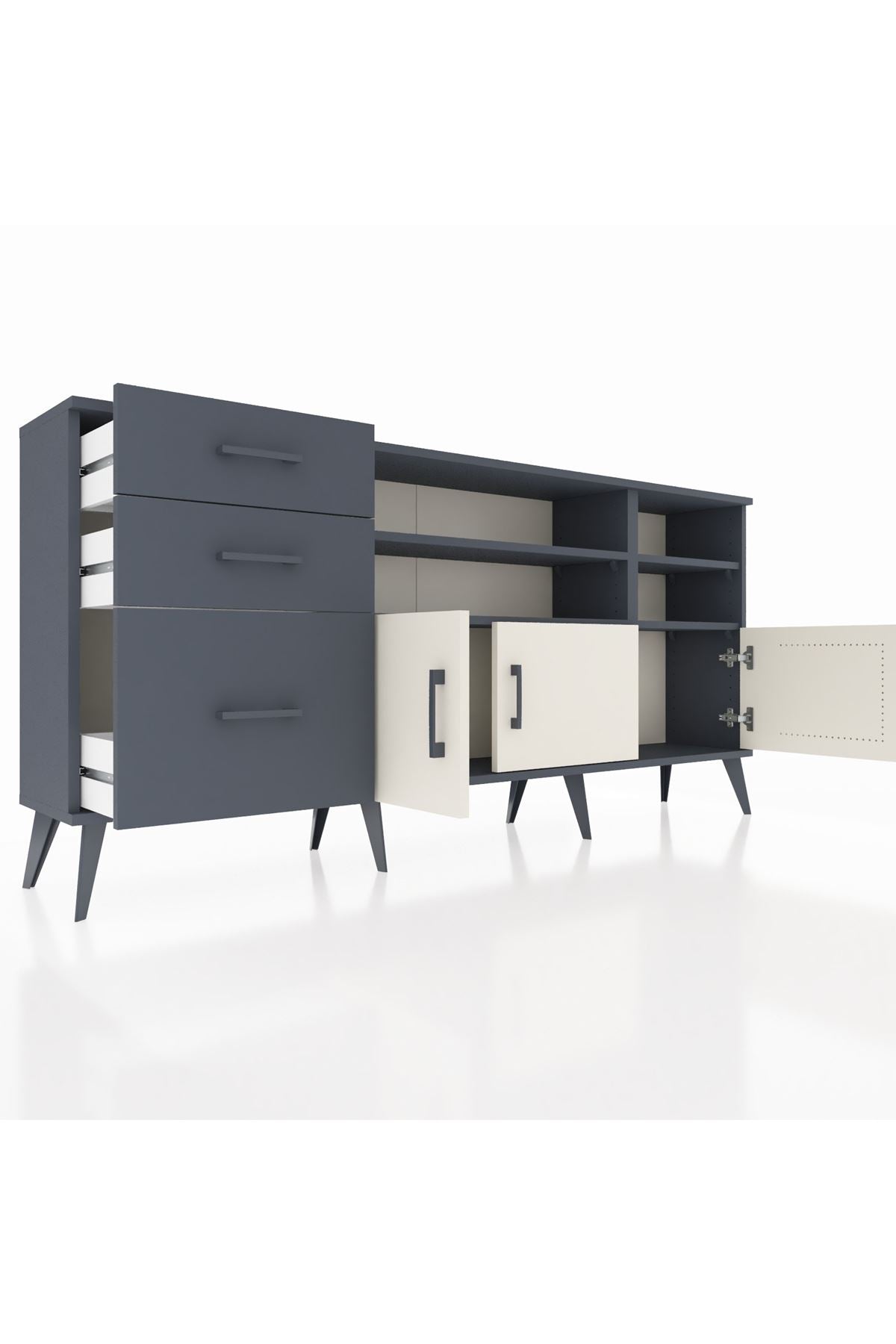 Arges Konsol 4 Raflı 3 Çekmeceli 3 Kapaklı 176x30x83 - S148M031V14A