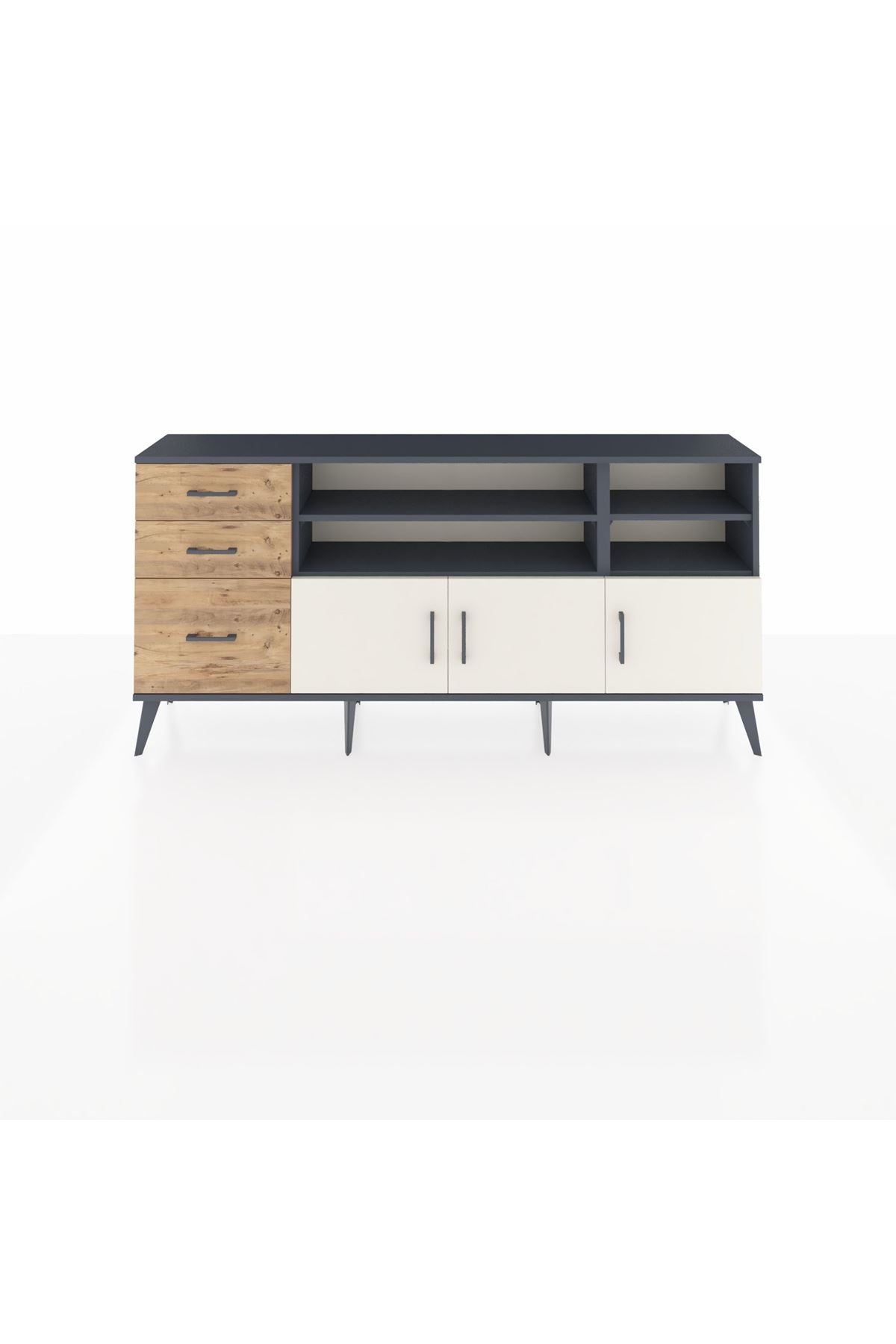 Arges Konsol 4 Raflı 3 Çekmeceli 3 Kapaklı 176x30x83 - S148M031V15A