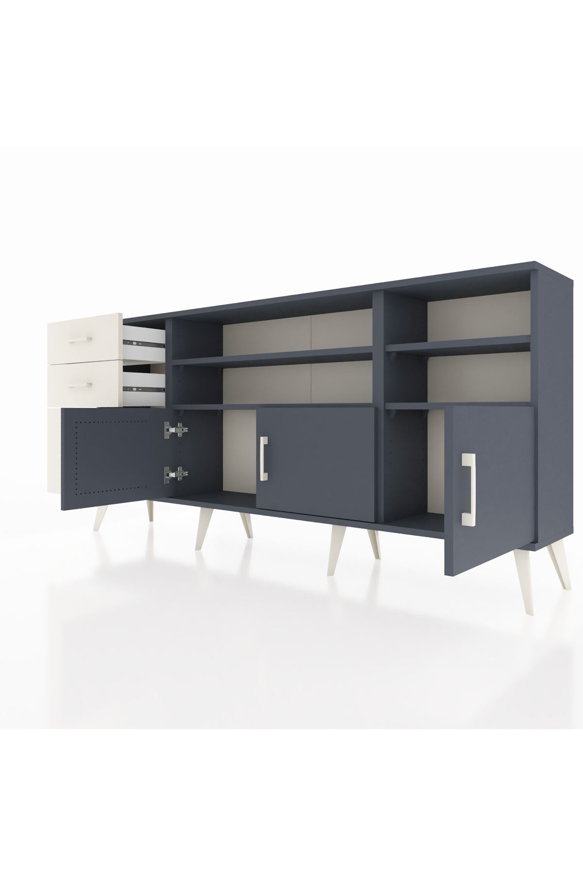 Arges Konsol 4 Raflı 3 Çekmeceli 3 Kapaklı 176x30x83 - S148M031V16A