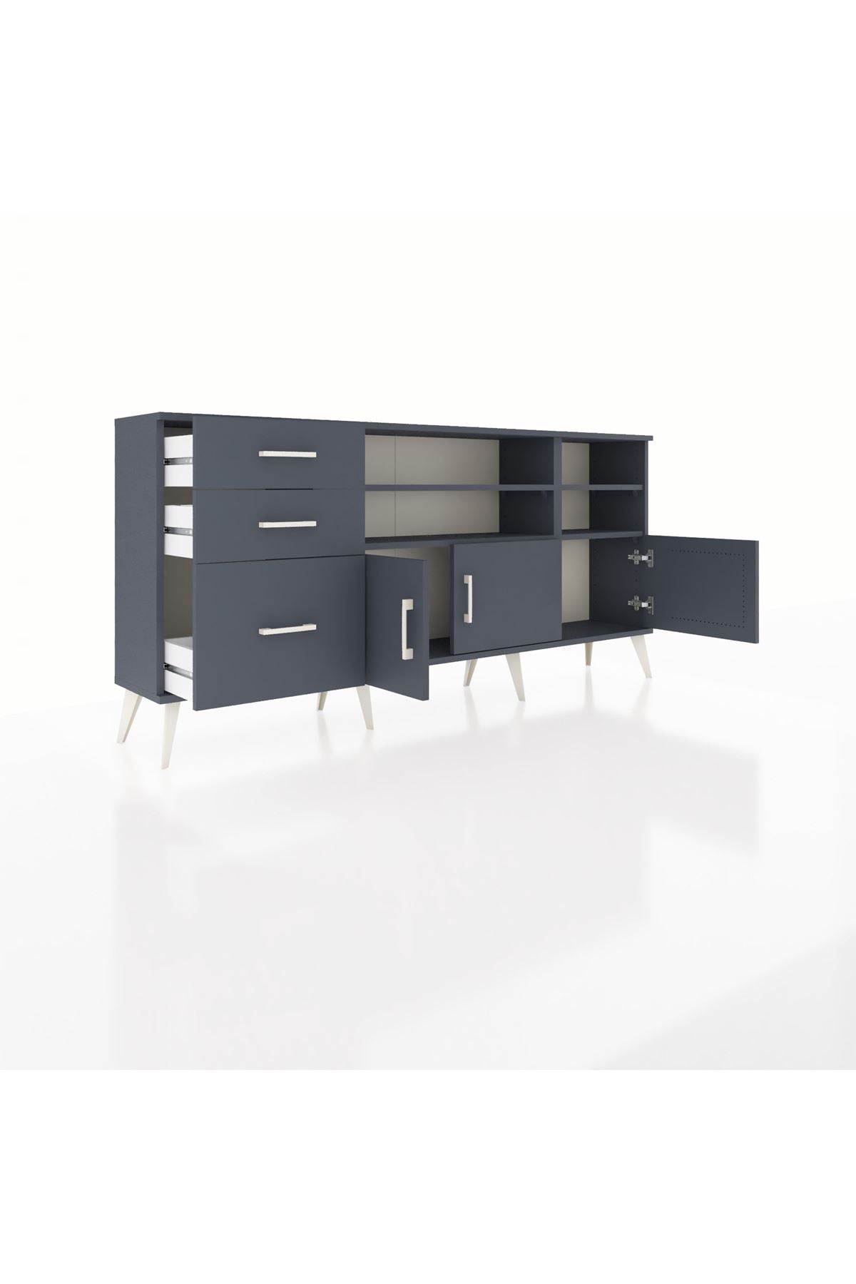 Arges Konsol 4 Raflı 3 Çekmeceli 3 Kapaklı 176x30x83 - S148M031V17A