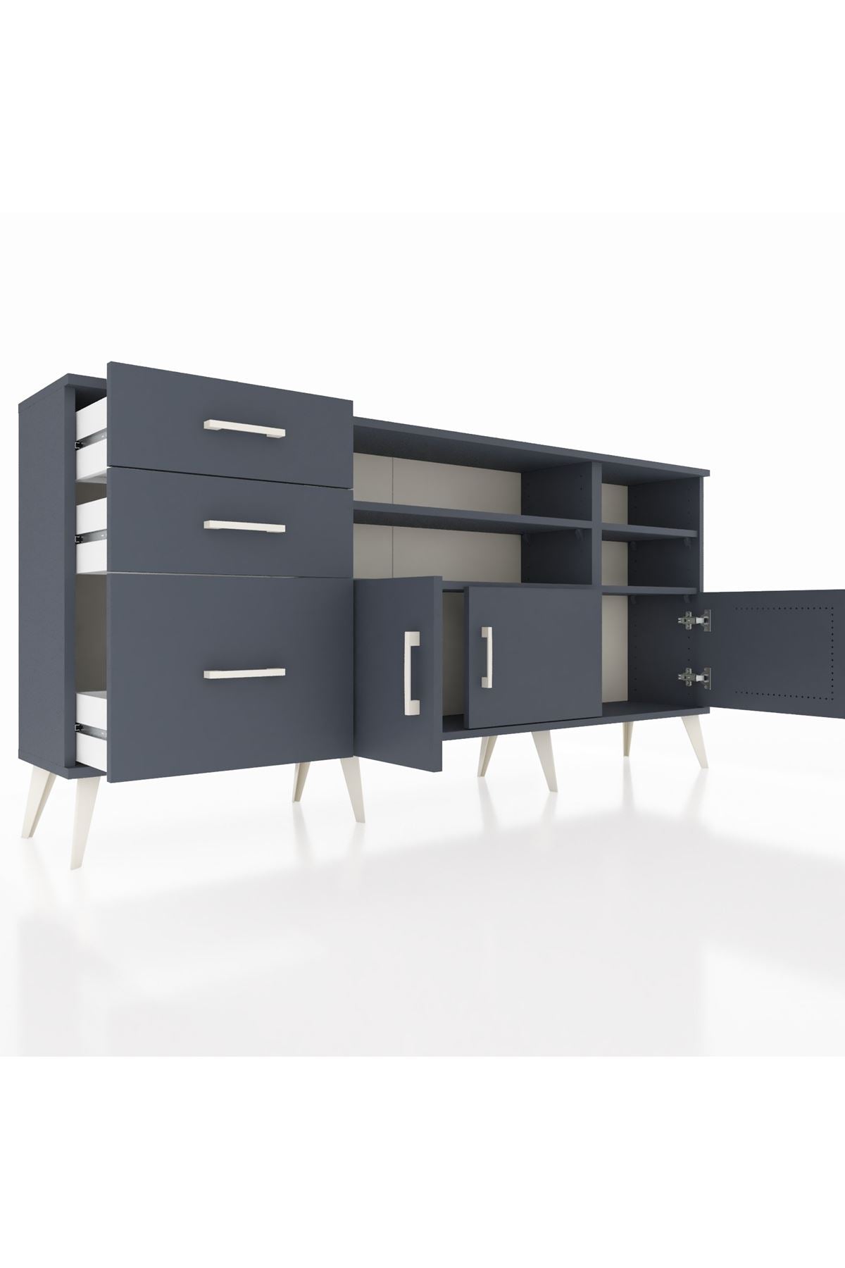 Arges Konsol 4 Raflı 3 Çekmeceli 3 Kapaklı 176x30x83 - S148M031V17A
