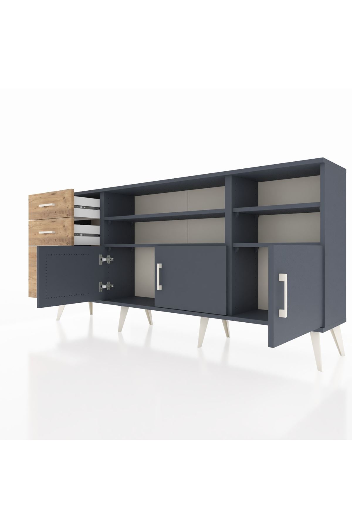 Arges Konsol 4 Raflı 3 Çekmeceli 3 Kapaklı 176x30x83 - S148M031V18A