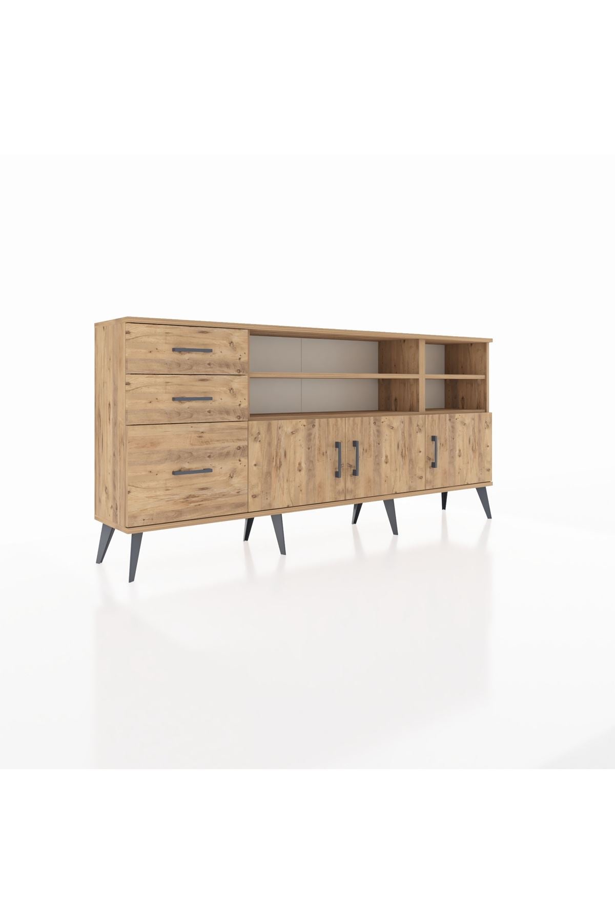 Arges Konsol 4 Raflı 3 Çekmeceli 3 Kapaklı 176x30x83 - S148M031V21A
