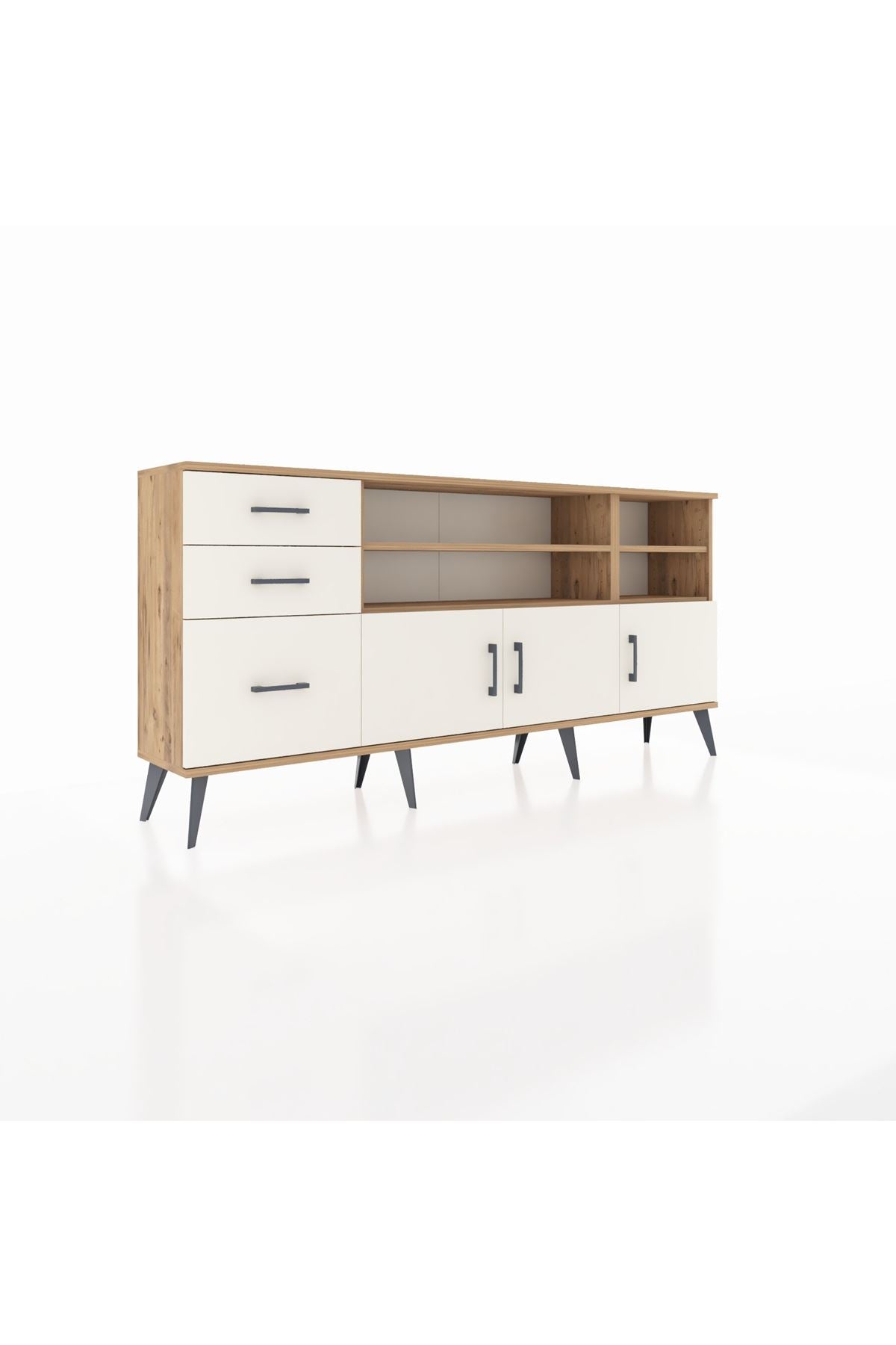 Arges Konsol 4 Raflı 3 Çekmeceli 3 Kapaklı 176x30x83 - S148M031V22A