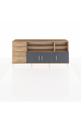 Arges Konsol 4 Raflı 3 Çekmeceli 3 Kapaklı 176x30x83