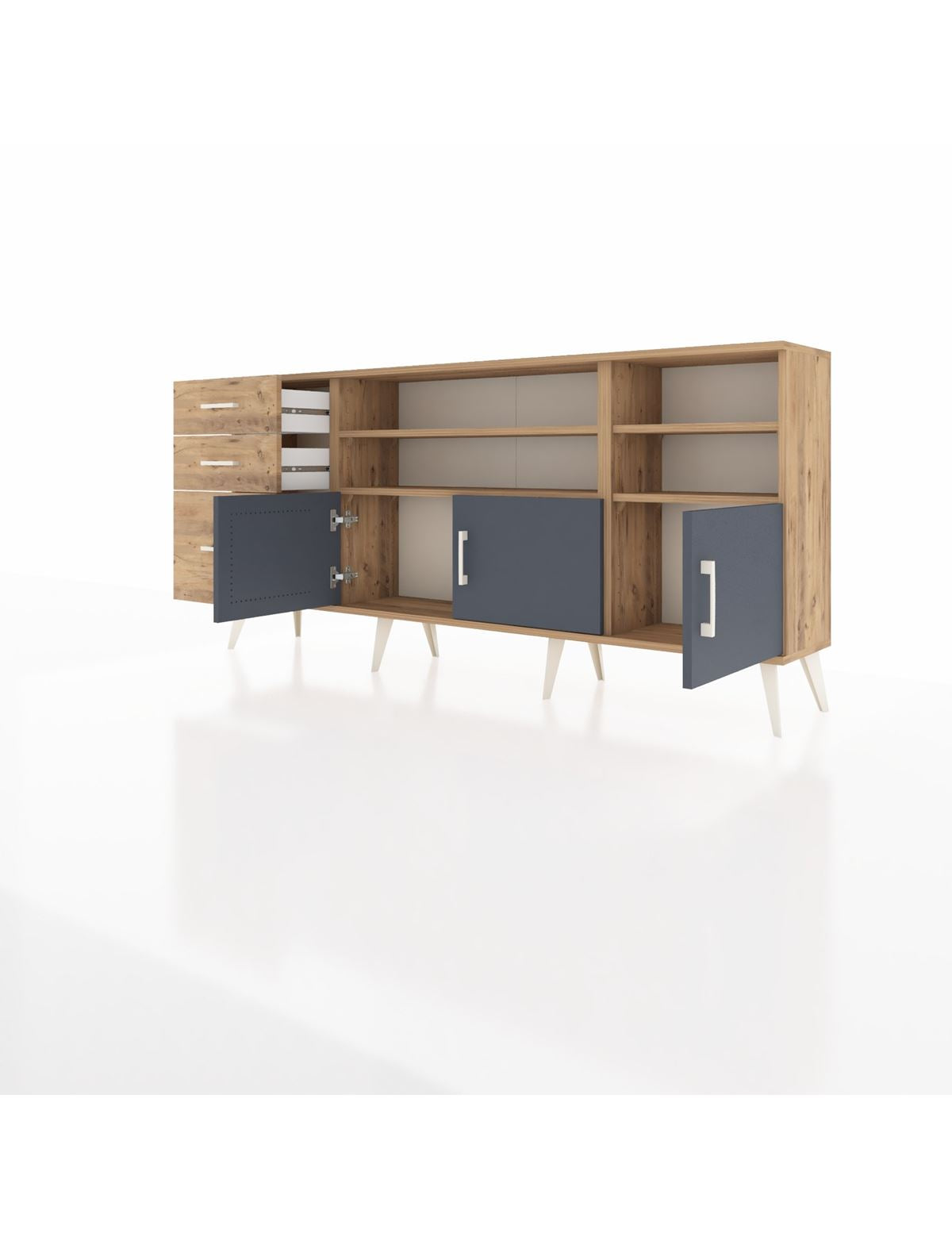 Arges Konsol 4 Raflı 3 Çekmeceli 3 Kapaklı 176x30x83 - S148M031V27A