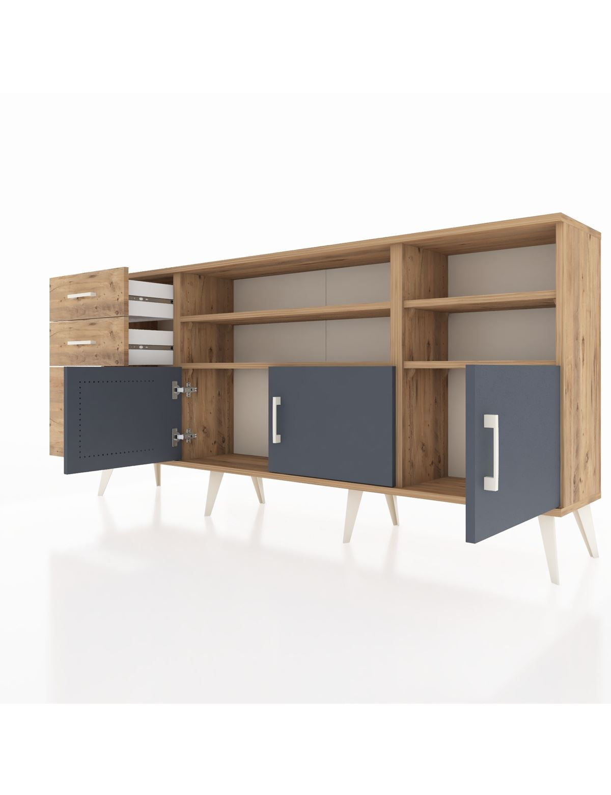 Arges Konsol 4 Raflı 3 Çekmeceli 3 Kapaklı 176x30x83 - S148M031V27A