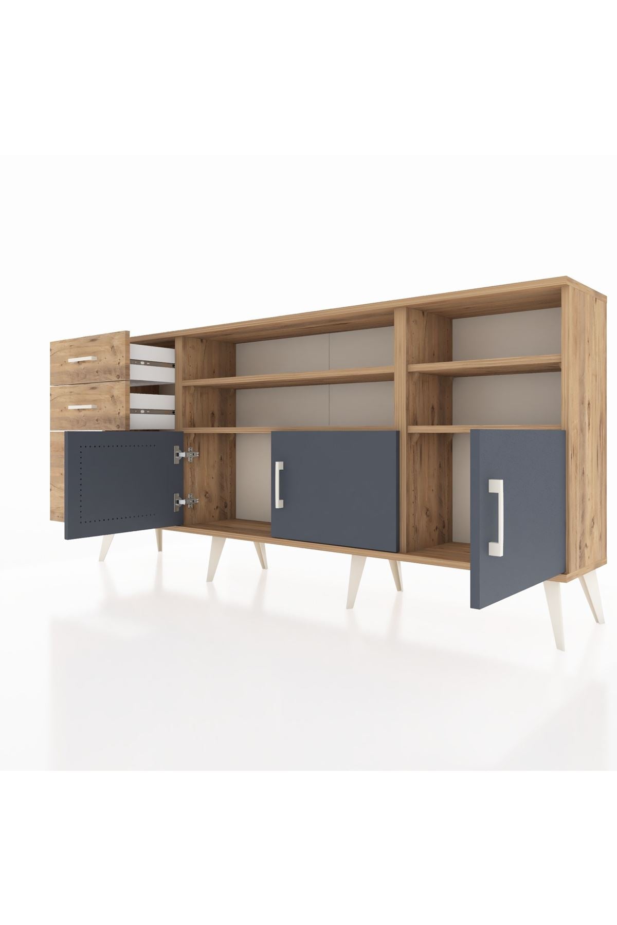 Arges Konsol 4 Raflı 3 Çekmeceli 3 Kapaklı 176x30x83 - S148M031V27A