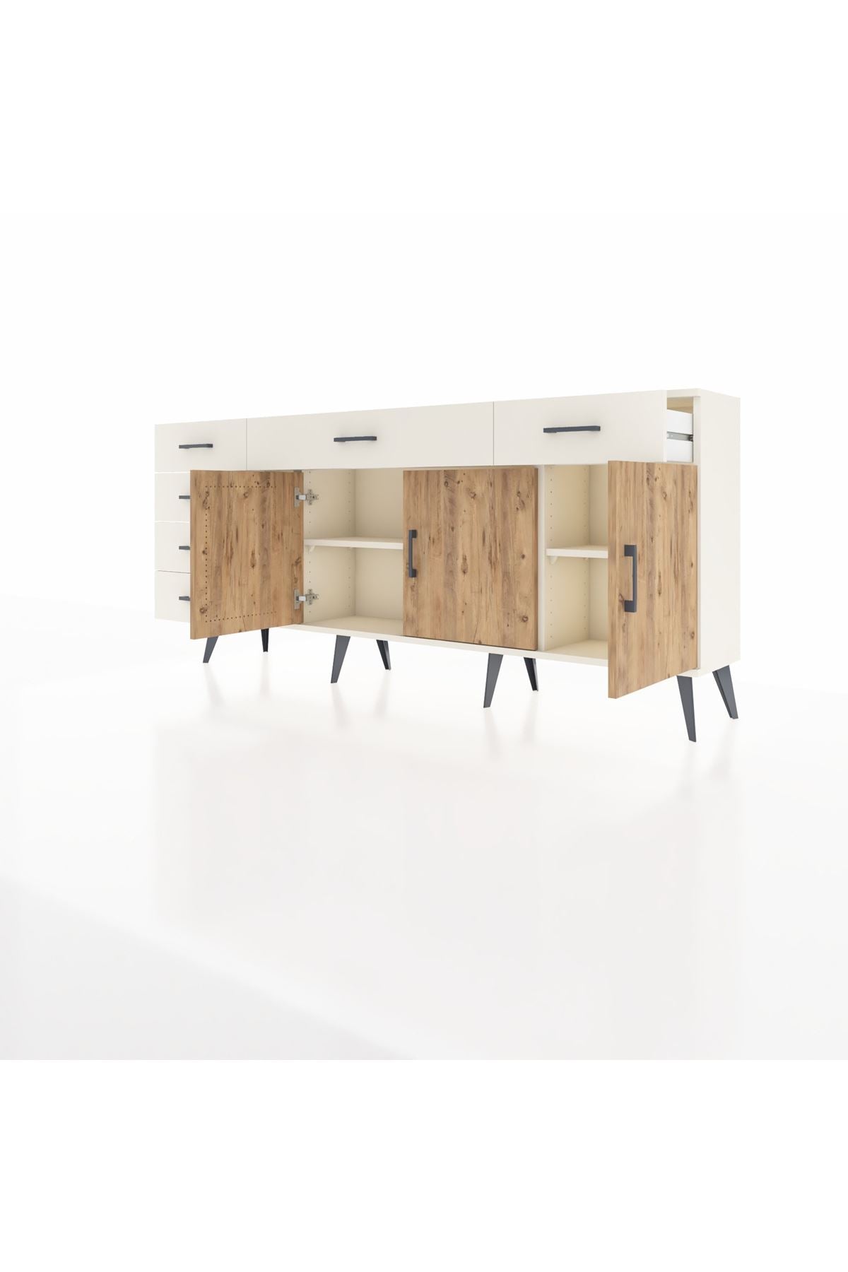 Arges Konsol 2 Raflı 6 Çekmeceli 3 Kapaklı 176x30x83 - S148M032V01A