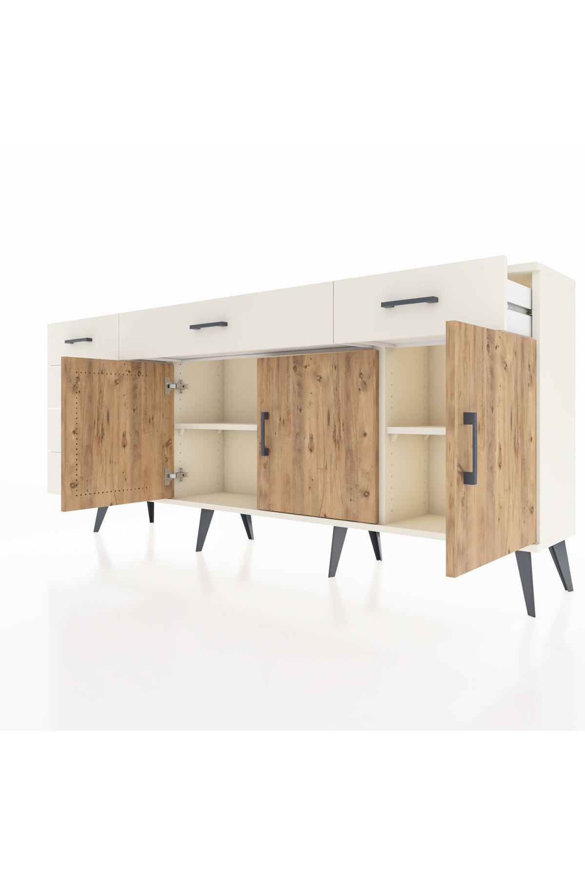 Arges Konsol 2 Raflı 6 Çekmeceli 3 Kapaklı 176x30x83 - S148M032V01A