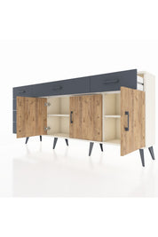 Arges Konsol 2 Raflı 6 Çekmeceli 3 Kapaklı 176x30x83 - S148M032V02A