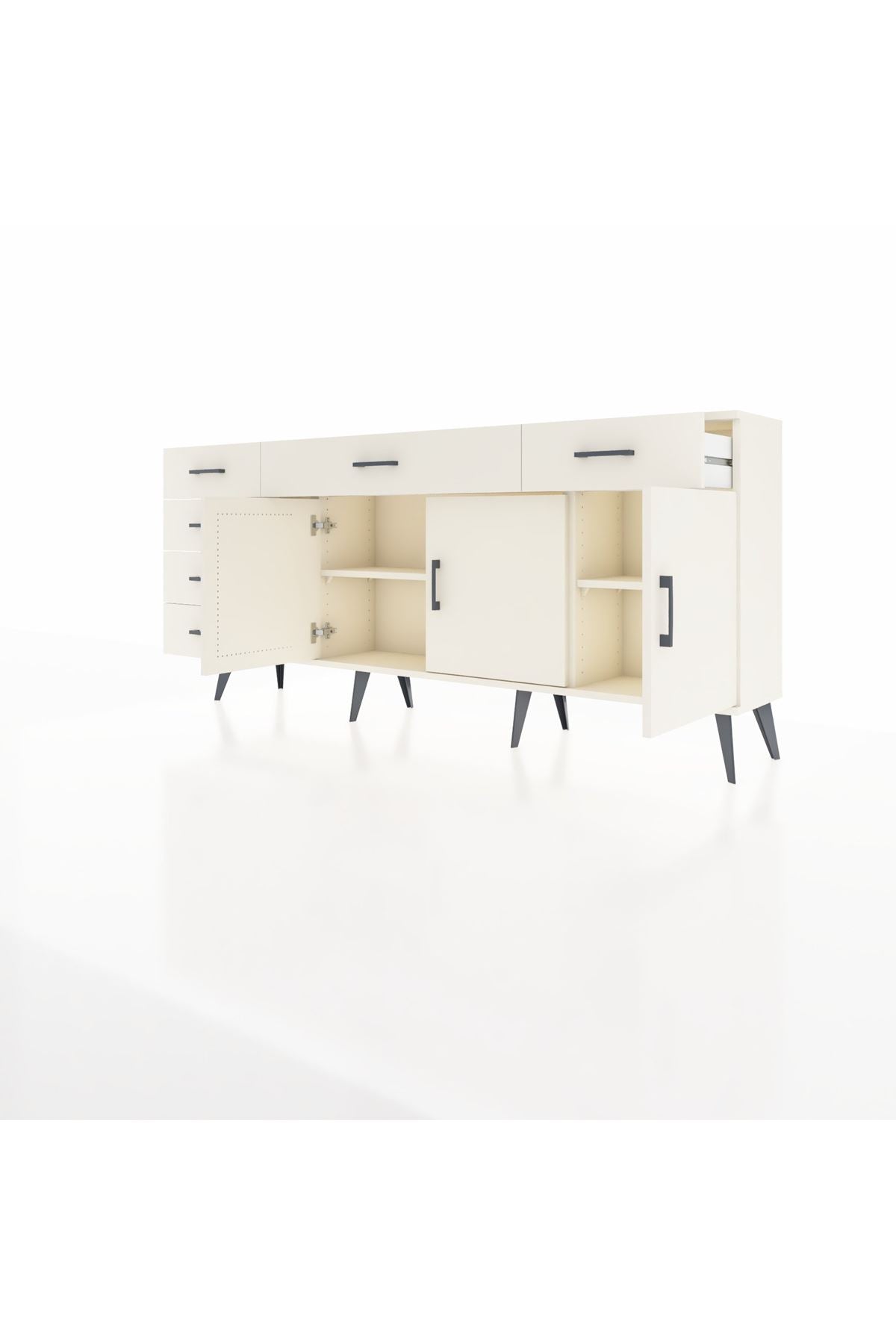 Arges Konsol 2 Raflı 6 Çekmeceli 3 Kapaklı 176x30x83 - S148M032V04A