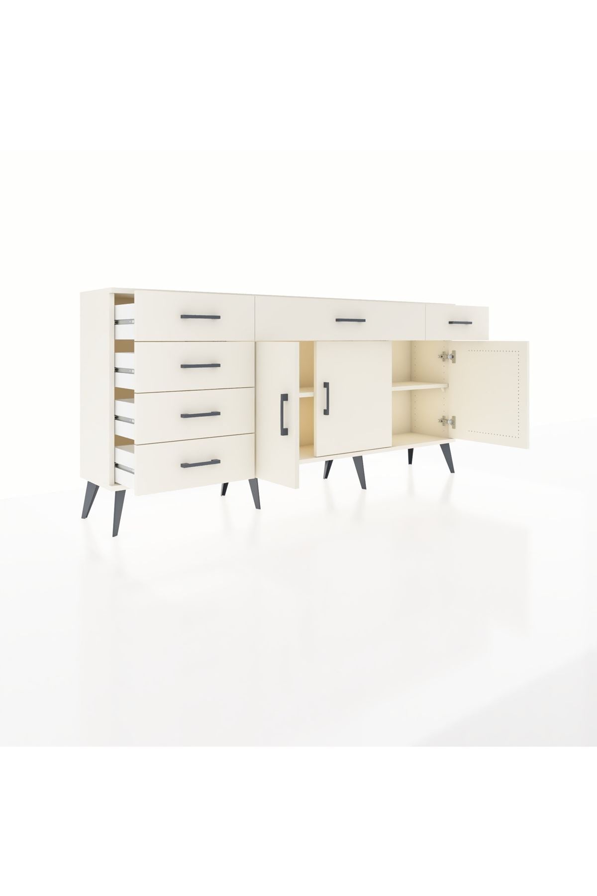 Arges Konsol 2 Raflı 6 Çekmeceli 3 Kapaklı 176x30x83 - S148M032V04A