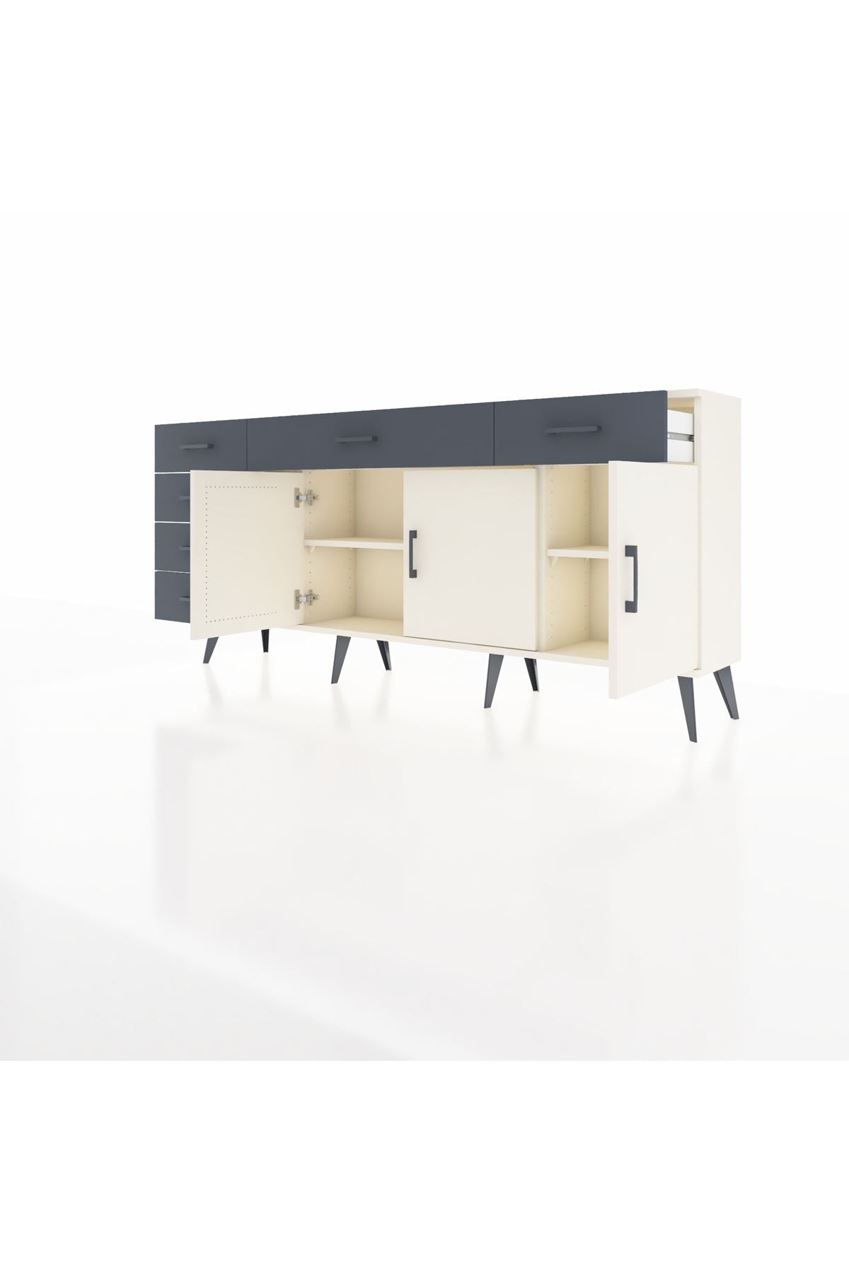 Arges Konsol 2 Raflı 6 Çekmeceli 3 Kapaklı 176x30x83 - S148M032V05A