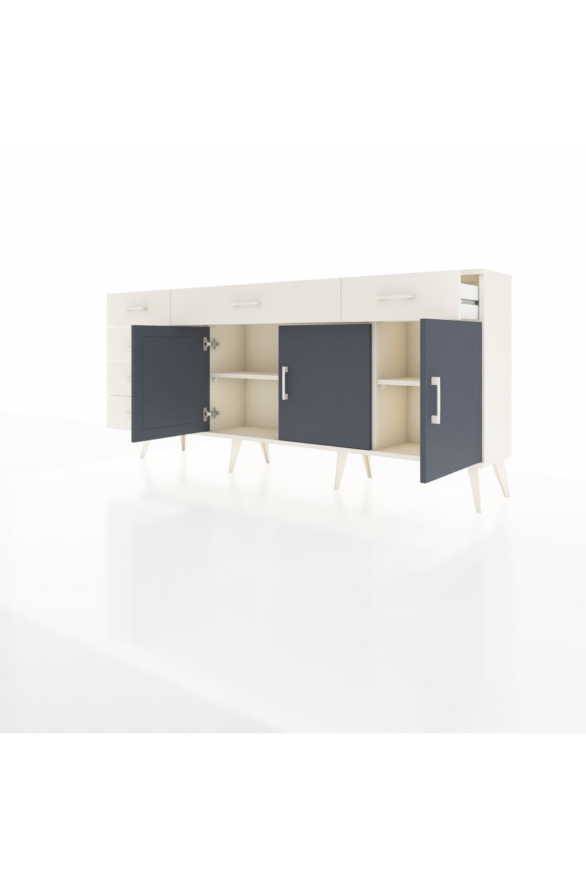 Arges Konsol 2 Raflı 6 Çekmeceli 3 Kapaklı 176x30x83 - S148M032V07A