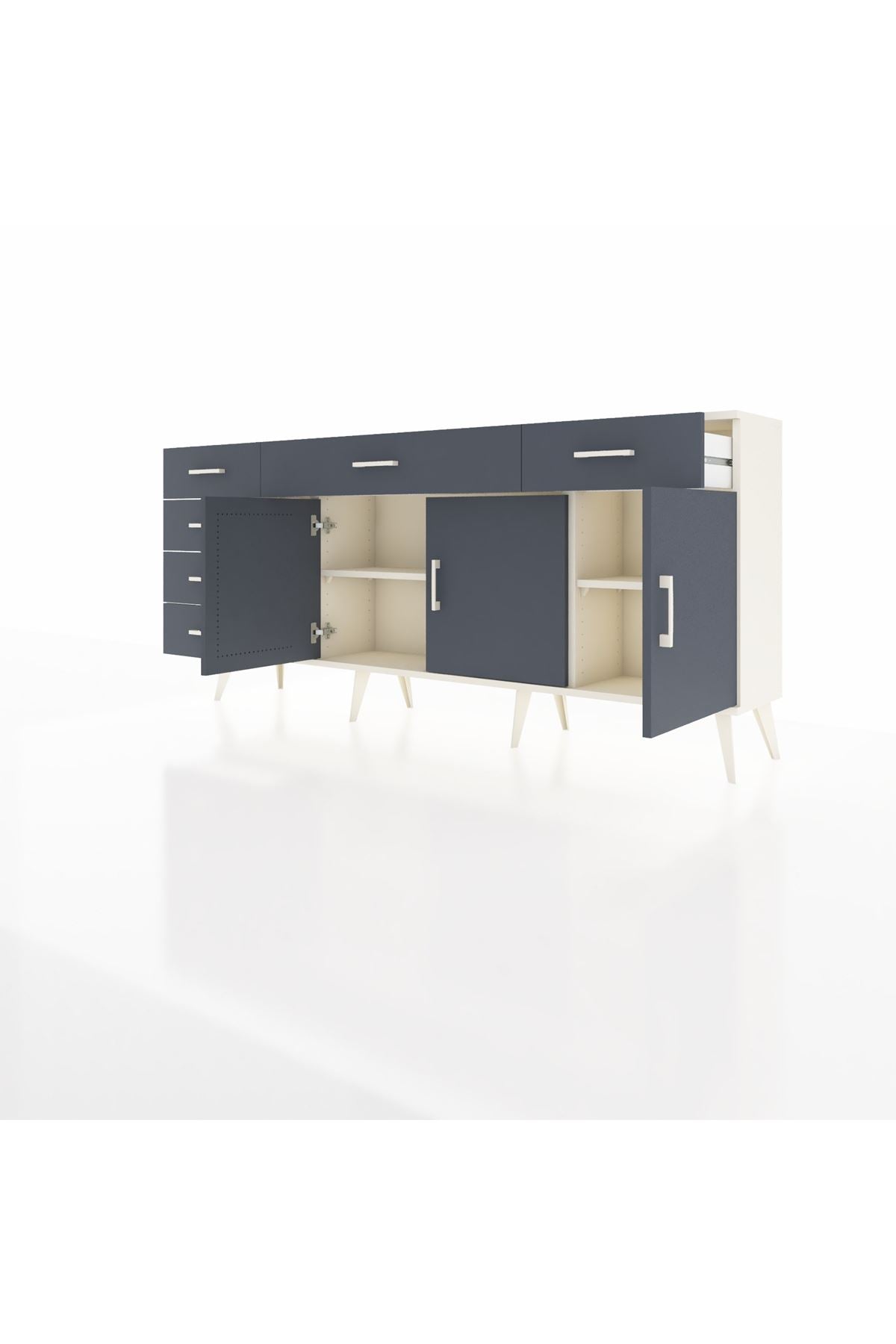 Arges Konsol 2 Raflı 6 Çekmeceli 3 Kapaklı 176x30x83 - S148M032V08A