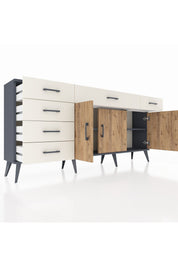 Arges Konsol 2 Raflı 6 Çekmeceli 3 Kapaklı 176x30x83 - S148M032V10A