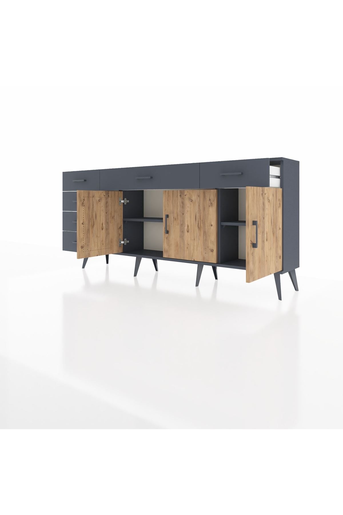 Arges Konsol 2 Raflı 6 Çekmeceli 3 Kapaklı 176x30x83 - S148M032V11A