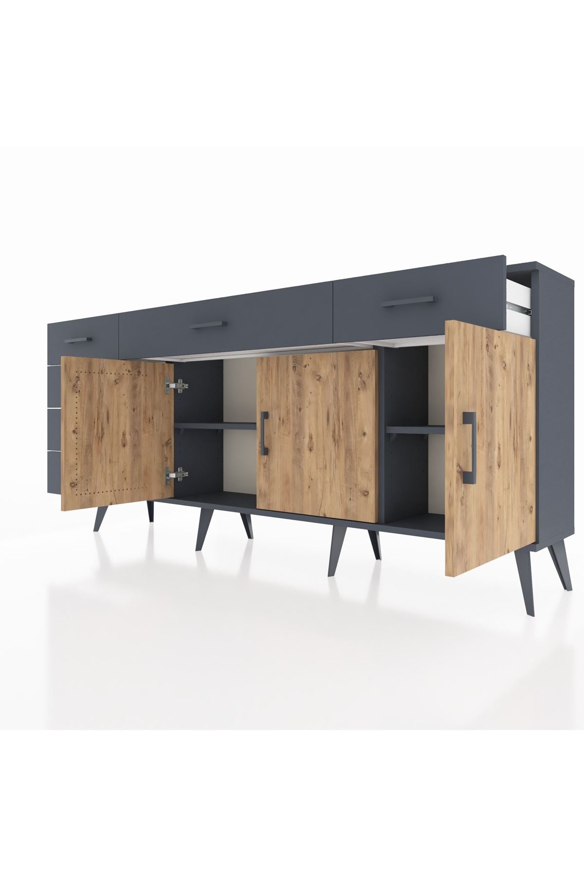 Arges Konsol 2 Raflı 6 Çekmeceli 3 Kapaklı 176x30x83 - S148M032V11A