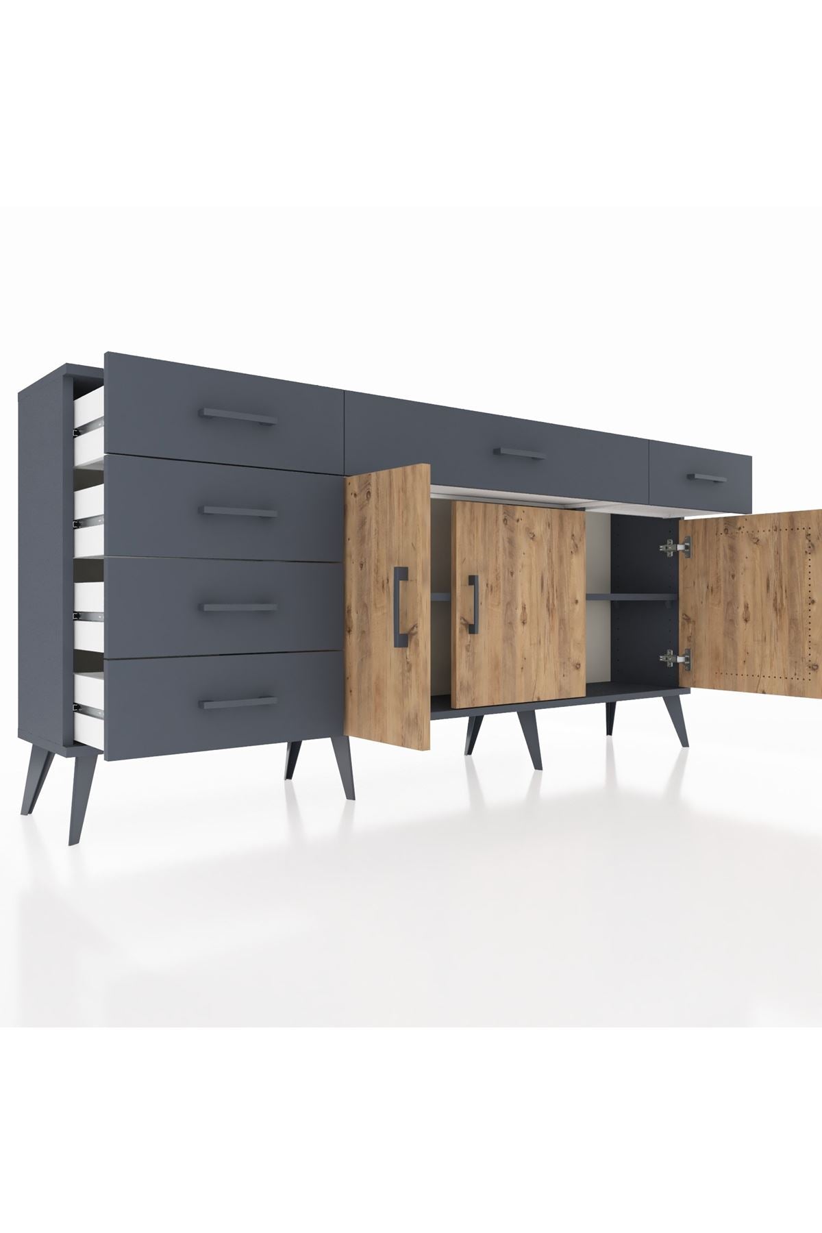 Arges Konsol 2 Raflı 6 Çekmeceli 3 Kapaklı 176x30x83 - S148M032V11A