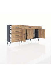 Arges Konsol 2 Raflı 6 Çekmeceli 3 Kapaklı 176x30x83 - S148M032V12A