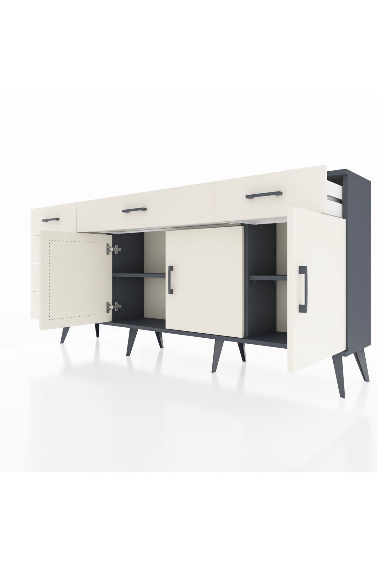 Arges Konsol 2 Raflı 6 Çekmeceli 3 Kapaklı 176x30x83 - S148M032V13A