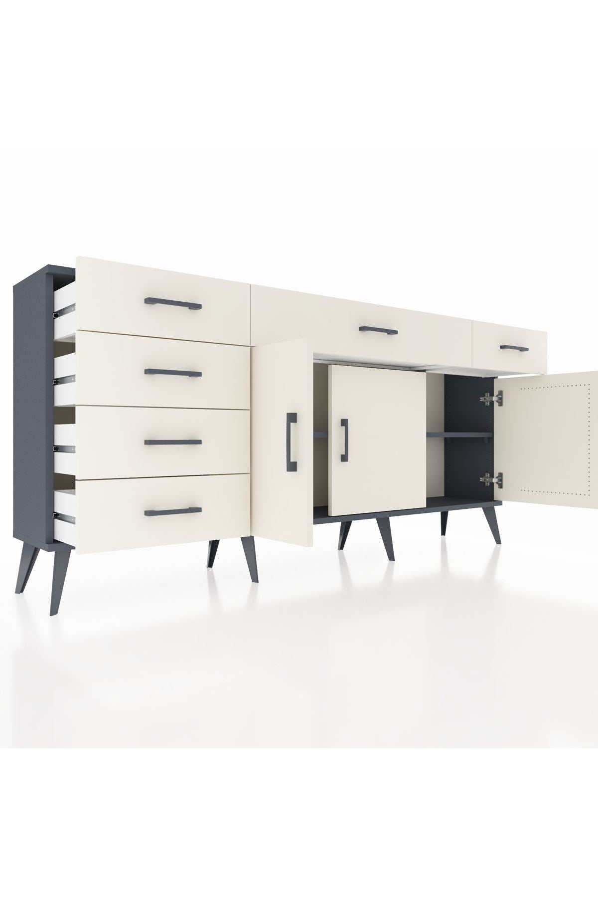 Arges Konsol 2 Raflı 6 Çekmeceli 3 Kapaklı 176x30x83 - S148M032V13A