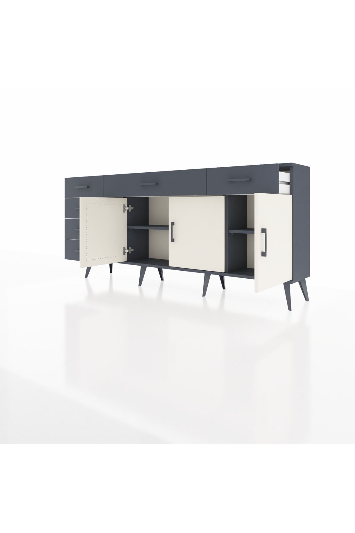 Arges Konsol 2 Raflı 6 Çekmeceli 3 Kapaklı 176x30x83 - S148M032V14A