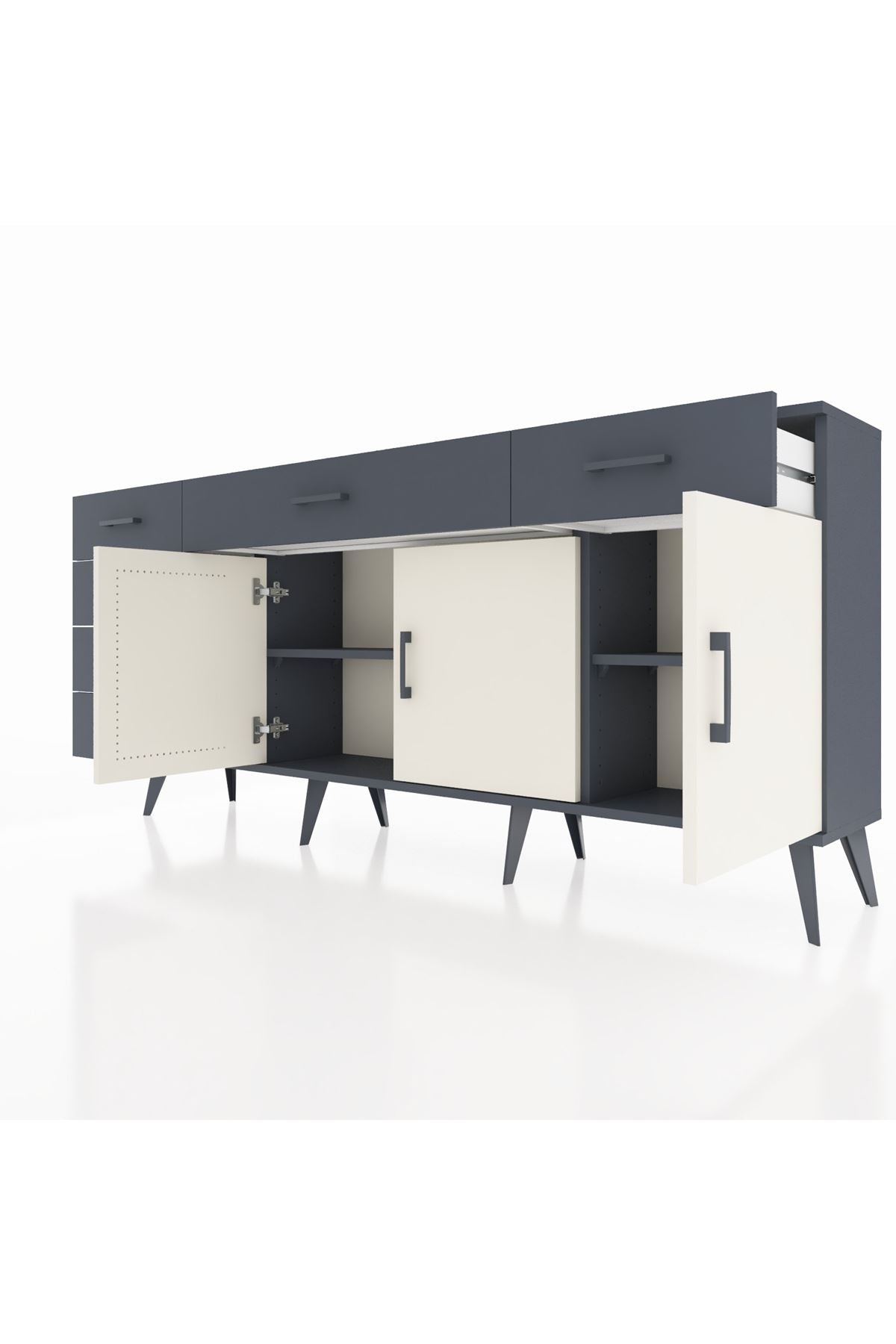 Arges Konsol 2 Raflı 6 Çekmeceli 3 Kapaklı 176x30x83 - S148M032V14A