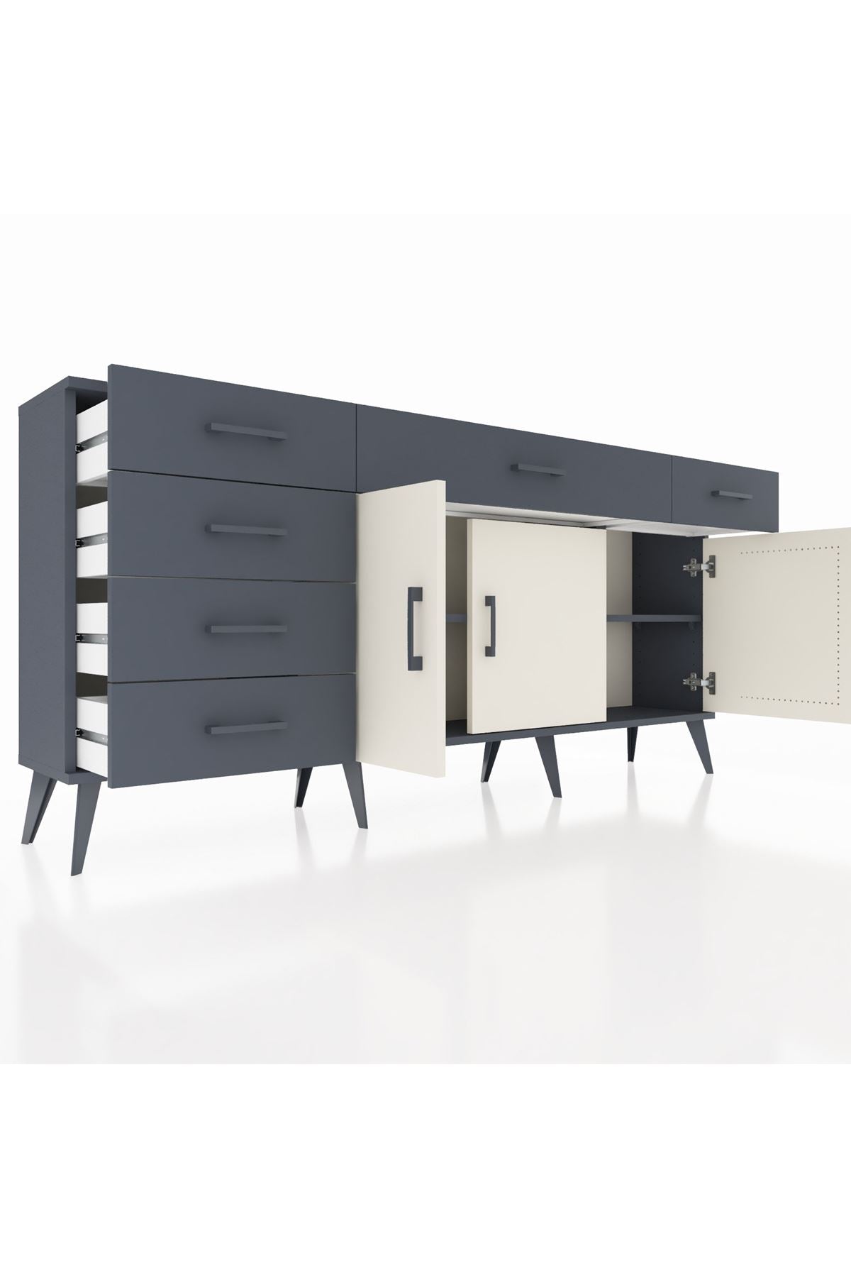 Arges Konsol 2 Raflı 6 Çekmeceli 3 Kapaklı 176x30x83 - S148M032V14A