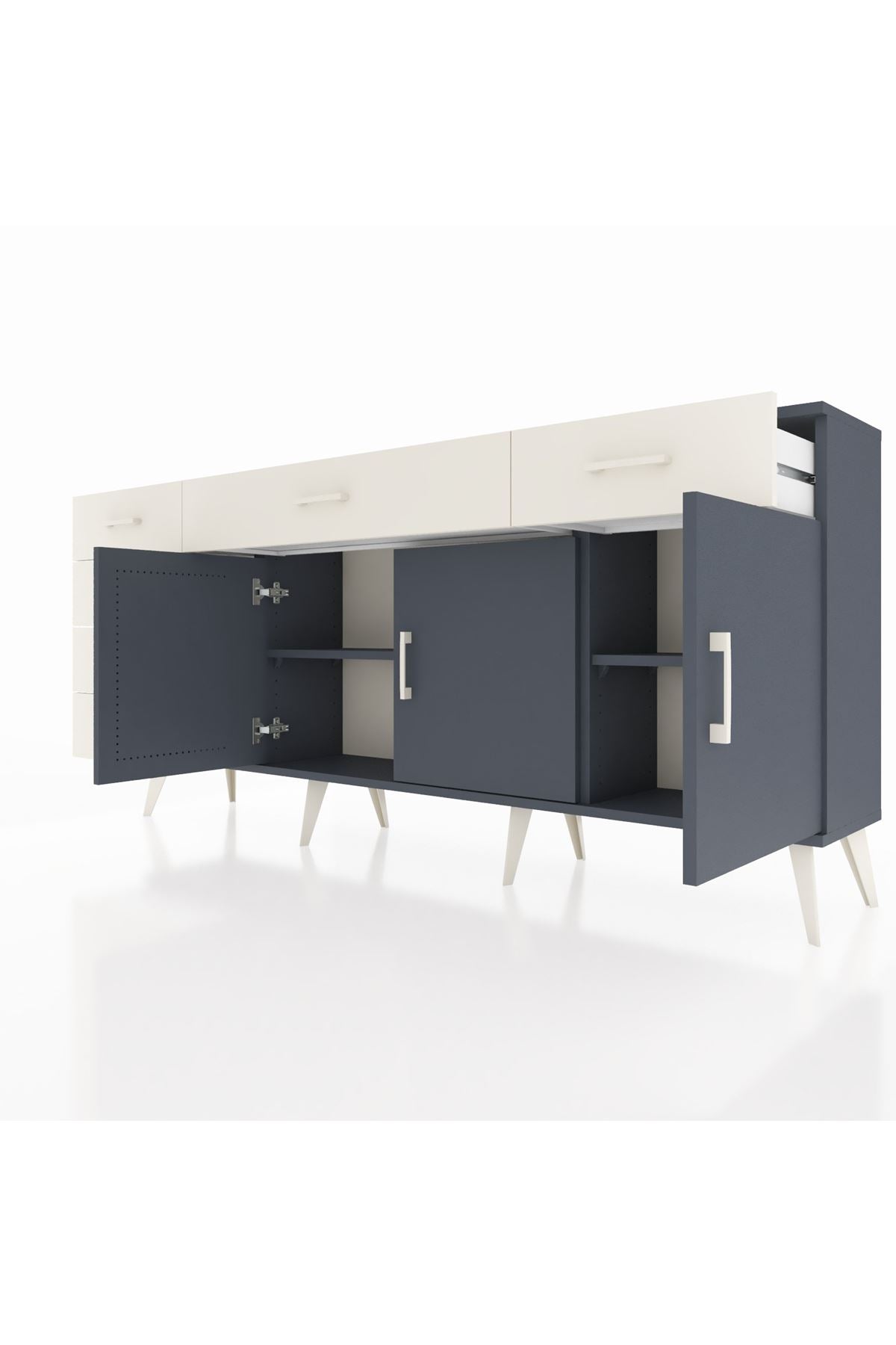 Arges Konsol 2 Raflı 6 Çekmeceli 3 Kapaklı 176x30x83 - S148M032V16A