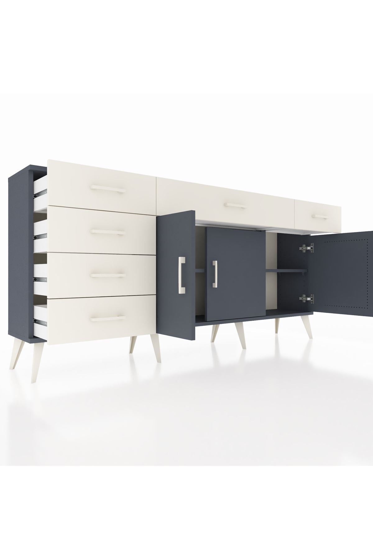 Arges Konsol 2 Raflı 6 Çekmeceli 3 Kapaklı 176x30x83 - S148M032V16A