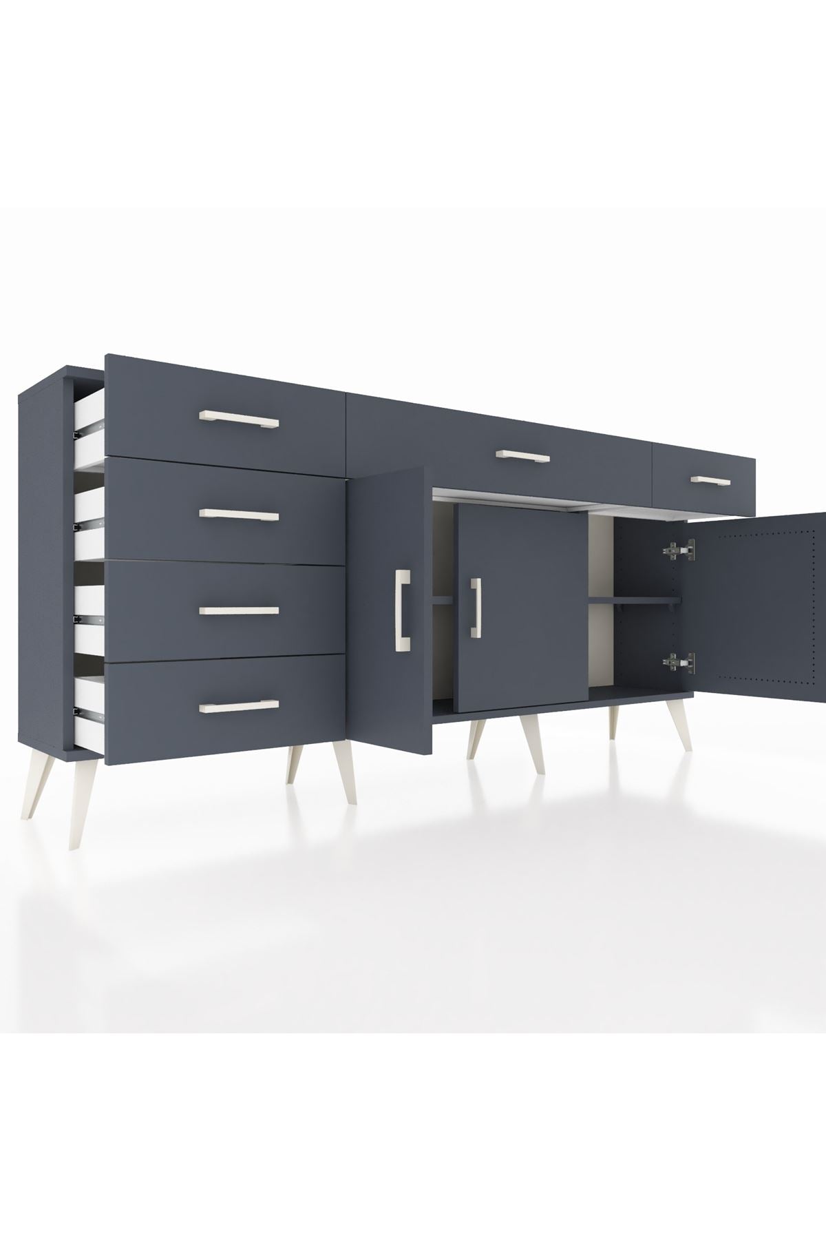 Arges Konsol 2 Raflı 6 Çekmeceli 3 Kapaklı 176x30x83 - S148M032V17A